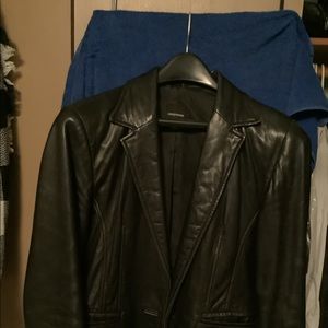 ANONYMOUS BY JACK CARLISLE BLACK LUXURY LEATHER BLAZER JACKET
